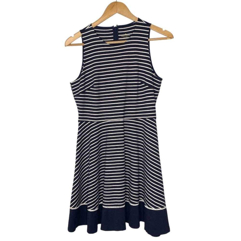 Kate Spade Brooke‎ Street Ponte Striped Dress Size 6 Fit And Flare - Picture 2 of 6